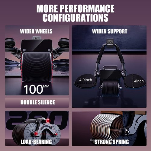 Uota Ab Roller Wheel with Elbow Support, Automatic Rebound Abdominal Wheel,Ab Roller for Abdominal Exercise Machine,Abs Workout Equipment,Trainer Fitness Belly Training for Men & Women