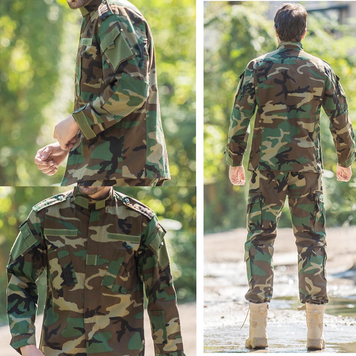 Military Tactical Mens Hunting Combat BDU Uniform Suit Shirt & Pants with Belt MC