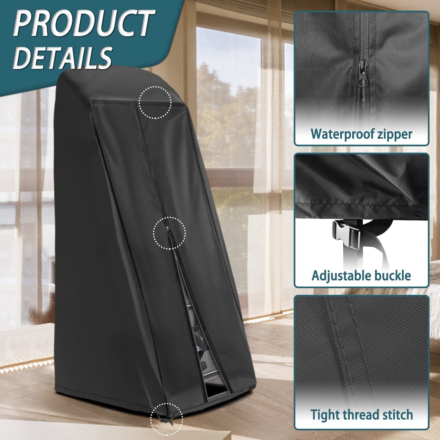Iceberg Elf Inversion Table Cover - Dustproof And Waterproof Inversion Equipment Protection Covers (47" L X 28.3" W X 63" H, Black) - Keep Your Inversion Table Safe From Dirt And Scratches