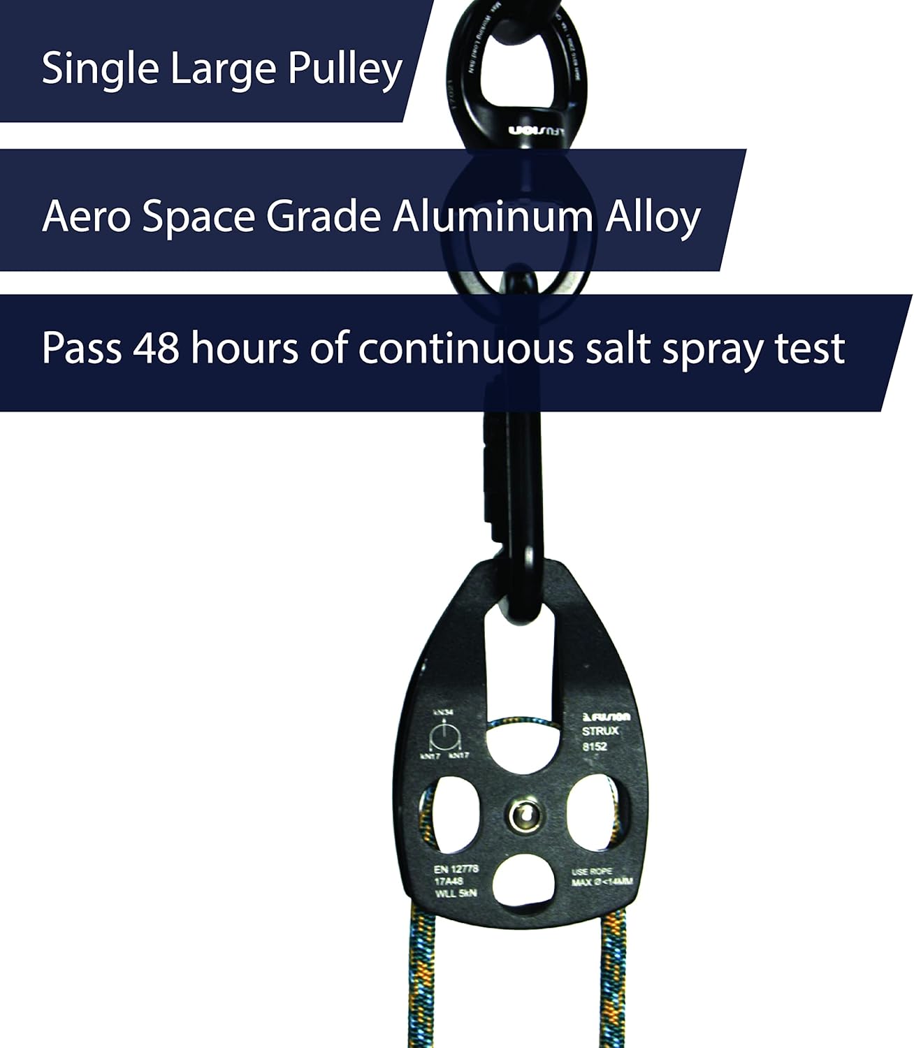 Fusion Climb Strux Aluminum Rescue Side Swing Pulley Blue 34KN…