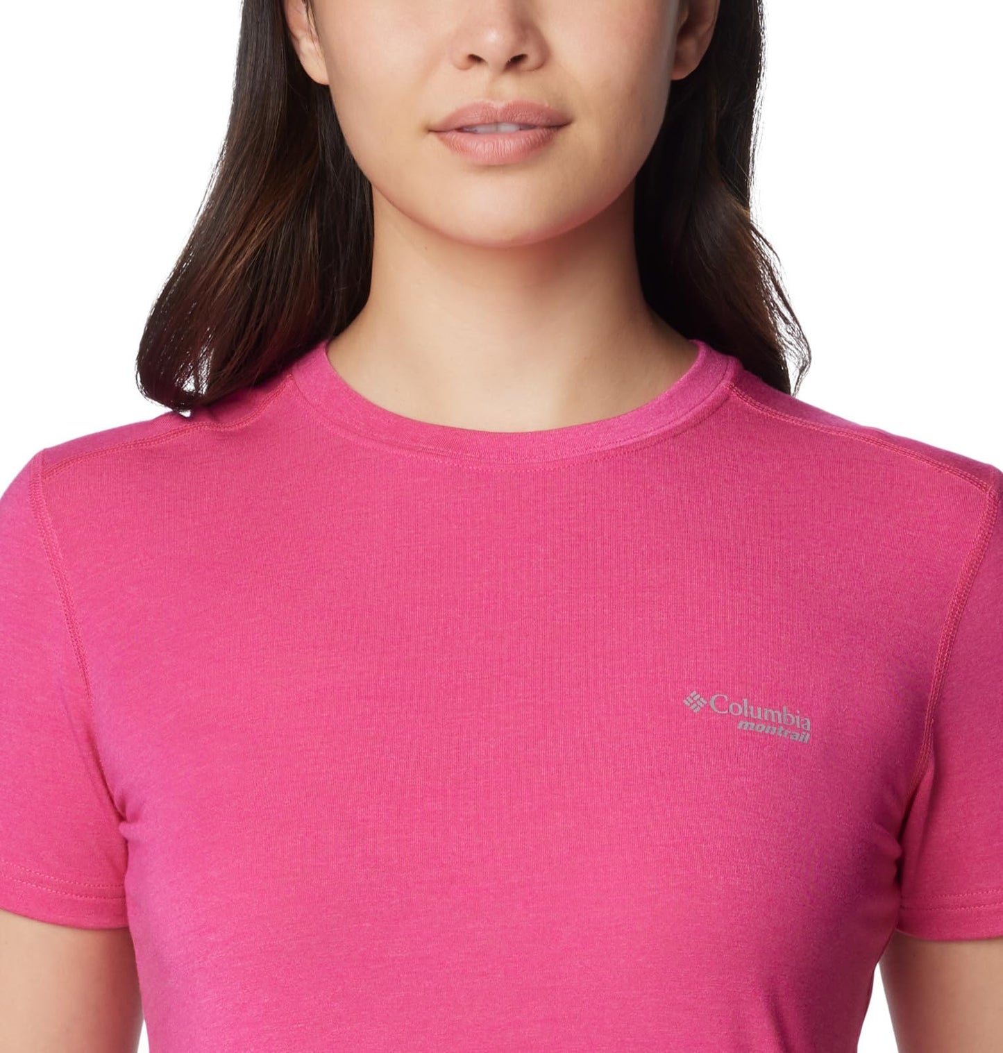 Columbia Women's Endless Trail Running Tech Tee, Ultra Pink, Large