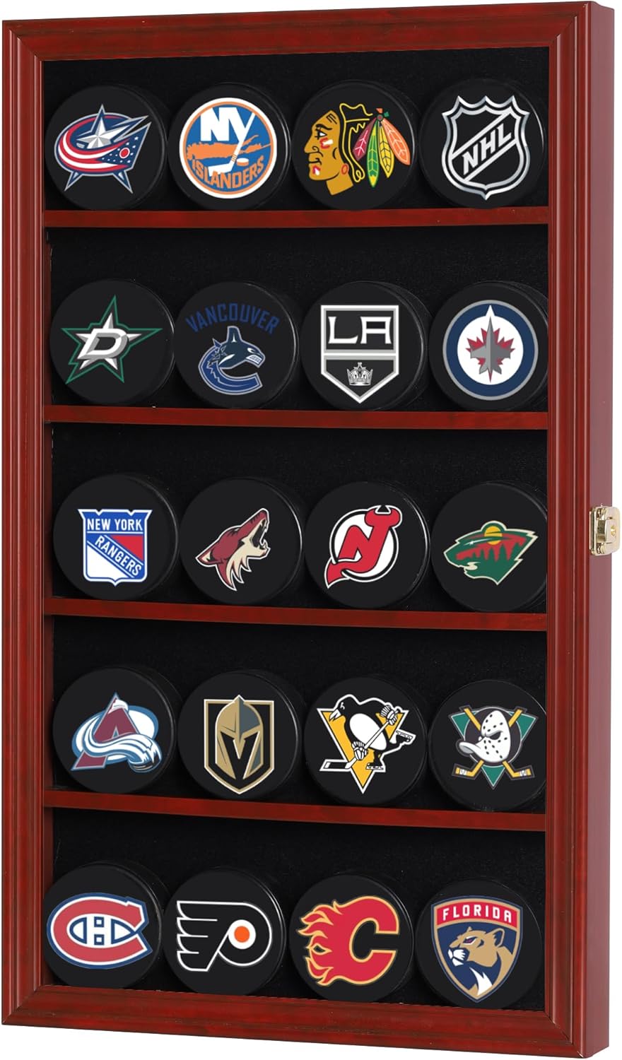 20 Hockey Puck Display Case Cabinet Holder Wall Rack Shadow Box 98% UV Protection, CC01
