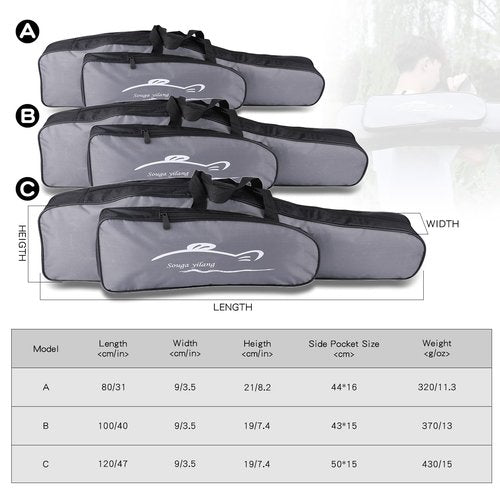Sougayilang Durable Fishing Rod & Reel Organizer Bag Travel Carry Case Bag Fishing Rod Case-40in