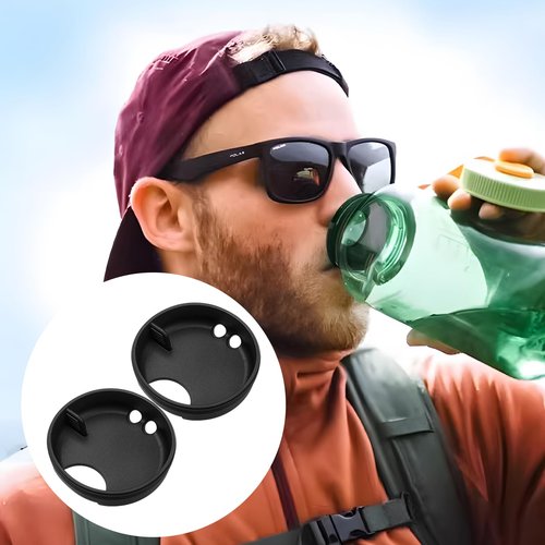 Axlksia 2 Pack Splashguard Compatible with Nalgene Water Bottles, BPA-Free Silicone Splashguard Lid Wide Mouth for Nalgene Splash Guard 32 oz Wide Mouth Water Bottles Accessory