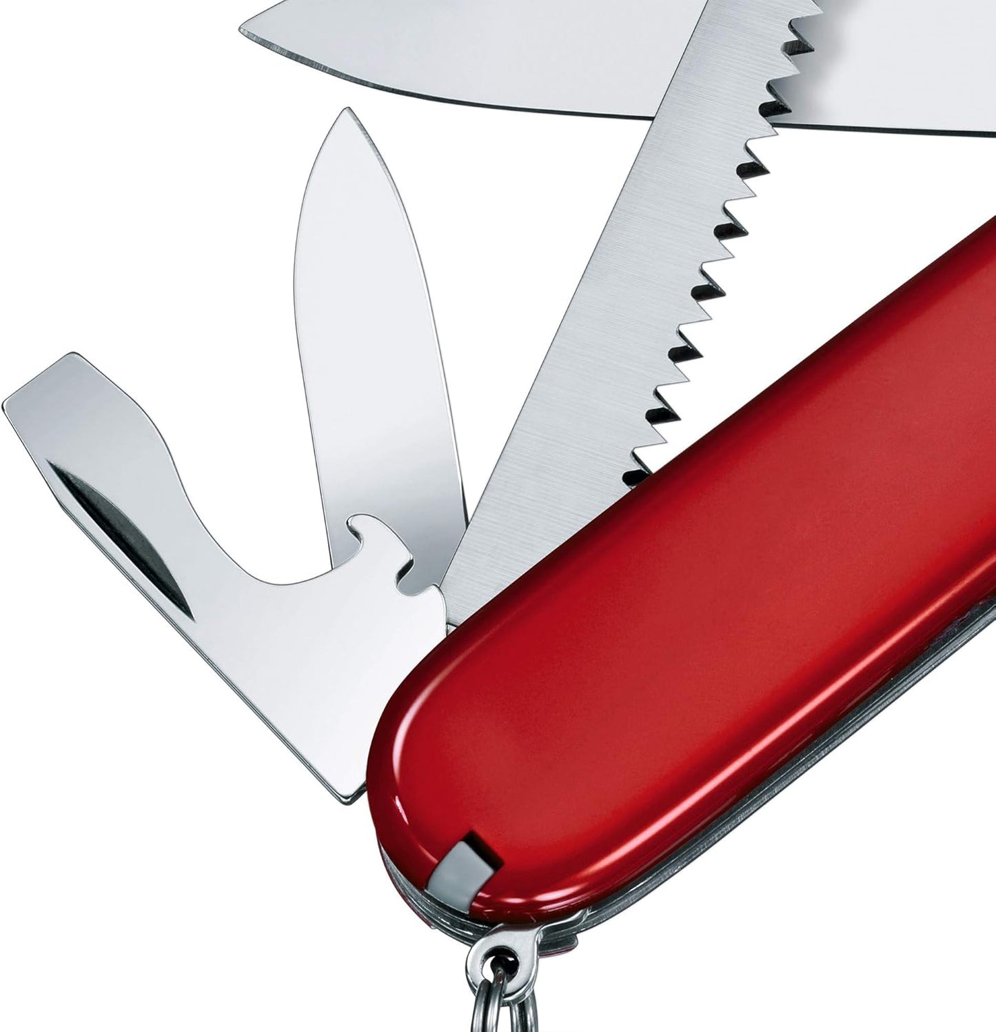 Victorinox Camper Swiss Army Knife, 13 Functions, Swiss Made Pocket Knife with Large Blade, Screwdriver, Tweezers and Key Ring - Red