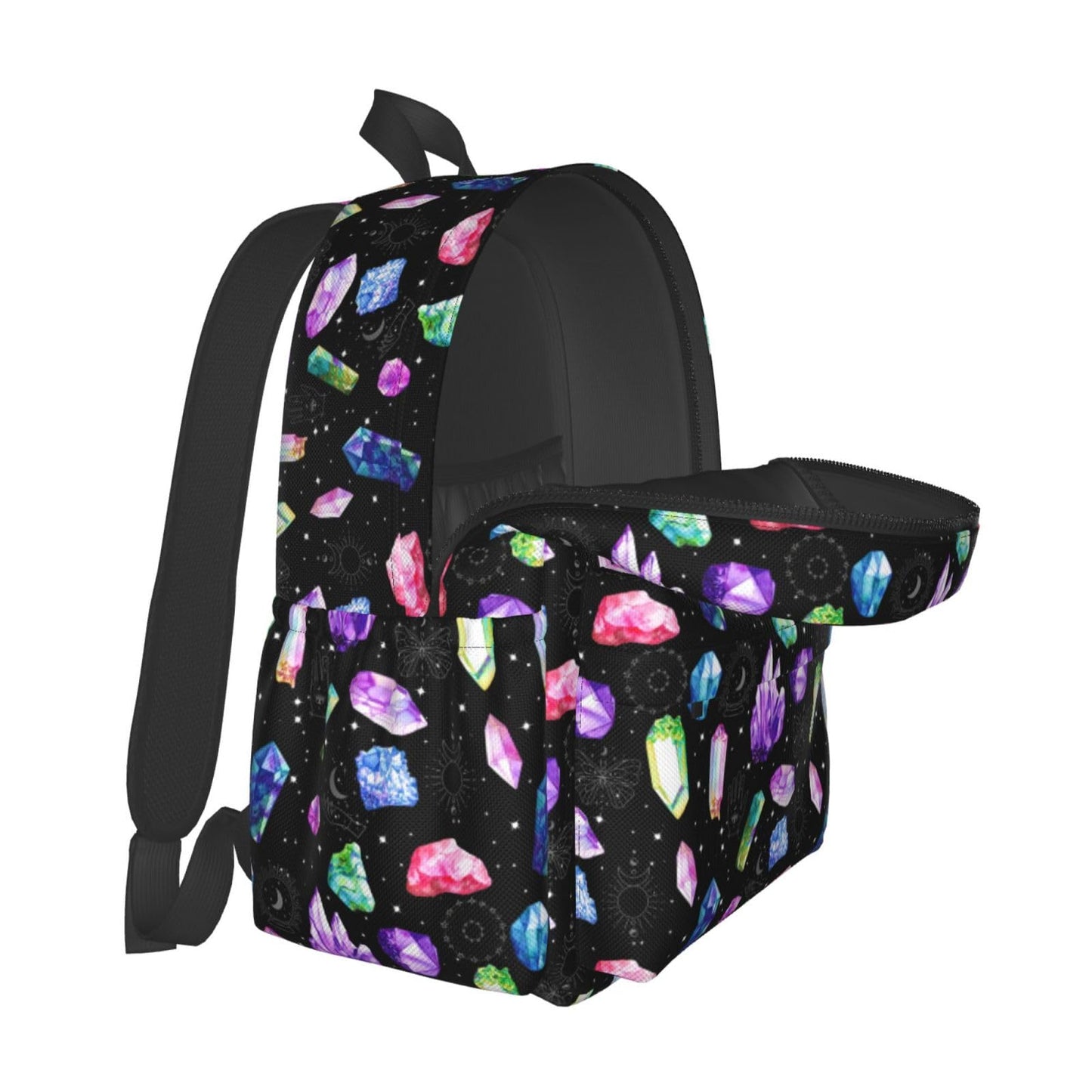 ACDRUING Colorful Crystals Waterproof Backpack Adjustable Shoulder Straps Bag Large Capacity Casual Daypack Bookbag For Travel Work