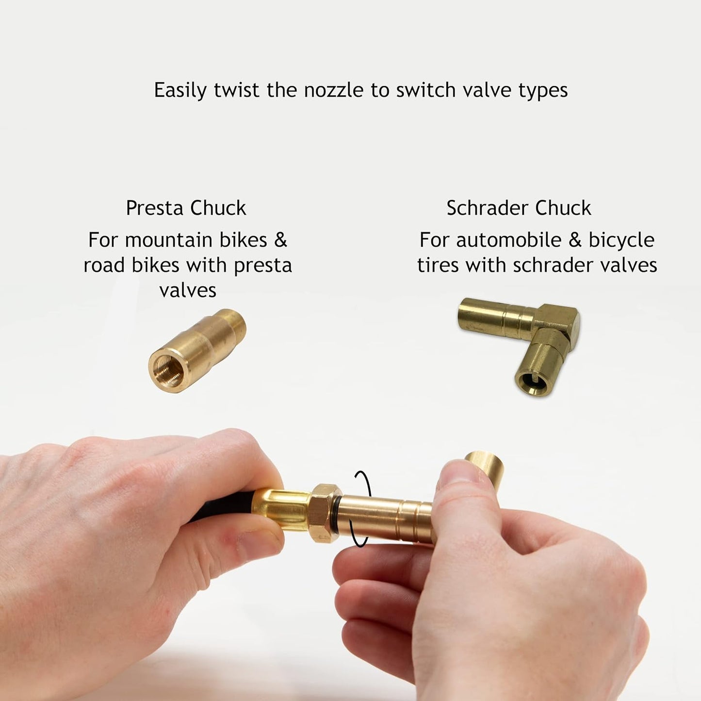 JACO BikePro Bike Tire Pressure Gauge - 160 PSI (Road Bike & BMX Series) | Presta + Schrader Air Chucks