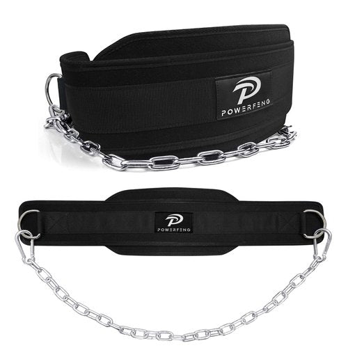 Dip Belt for Weight Lifting: Dip Belt with Heavy Duty Steel Chain for Weighted Dips, Pull Ups, Squats - Weighted Dip Belt for Strength Training Gym Home