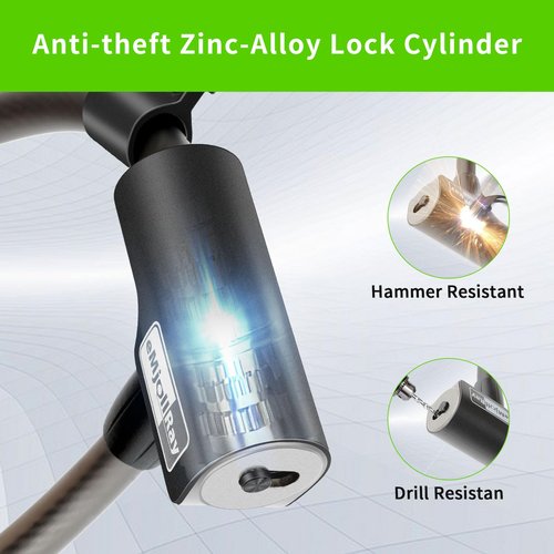 eMjollRay 4 Feet Scooter Lock - Anti Theft Cable Lock with Mounting Bracket, 2 Keys,Fits Electric Scooter, Road Bike, Mountain Bike,E-Bike