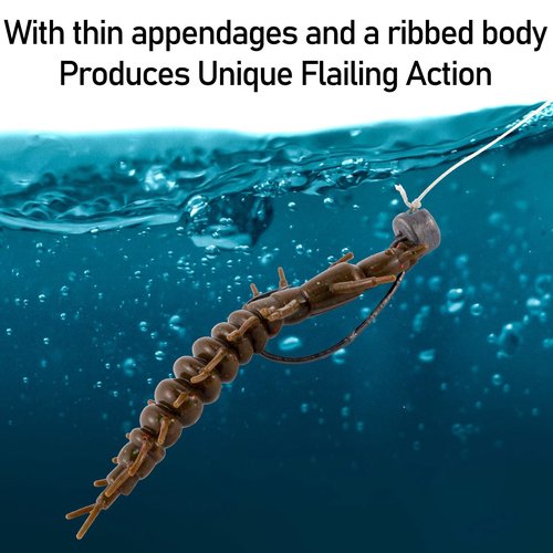 Dr.Fish 8 Pack Hellgrammite Soft Fishing Lure Worm Bait 3" Freshwater Bass Fishing Plastic Lures Grub Crappie Panfish Bluegill Trout Walleye Dark Brown
