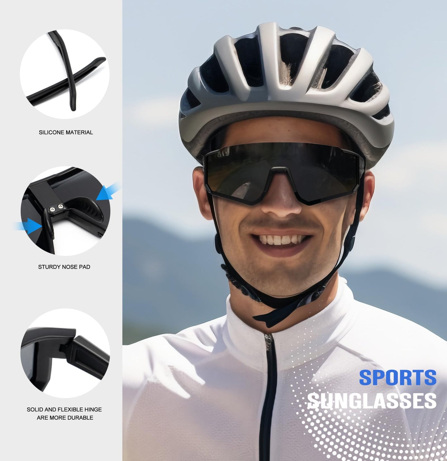 KALIYADI Polarized Sports Sunglasses-Men Running-Sunglasses-for-Women: Mens Sun glasses Polarized UV Protection Cycling Driving Fishing