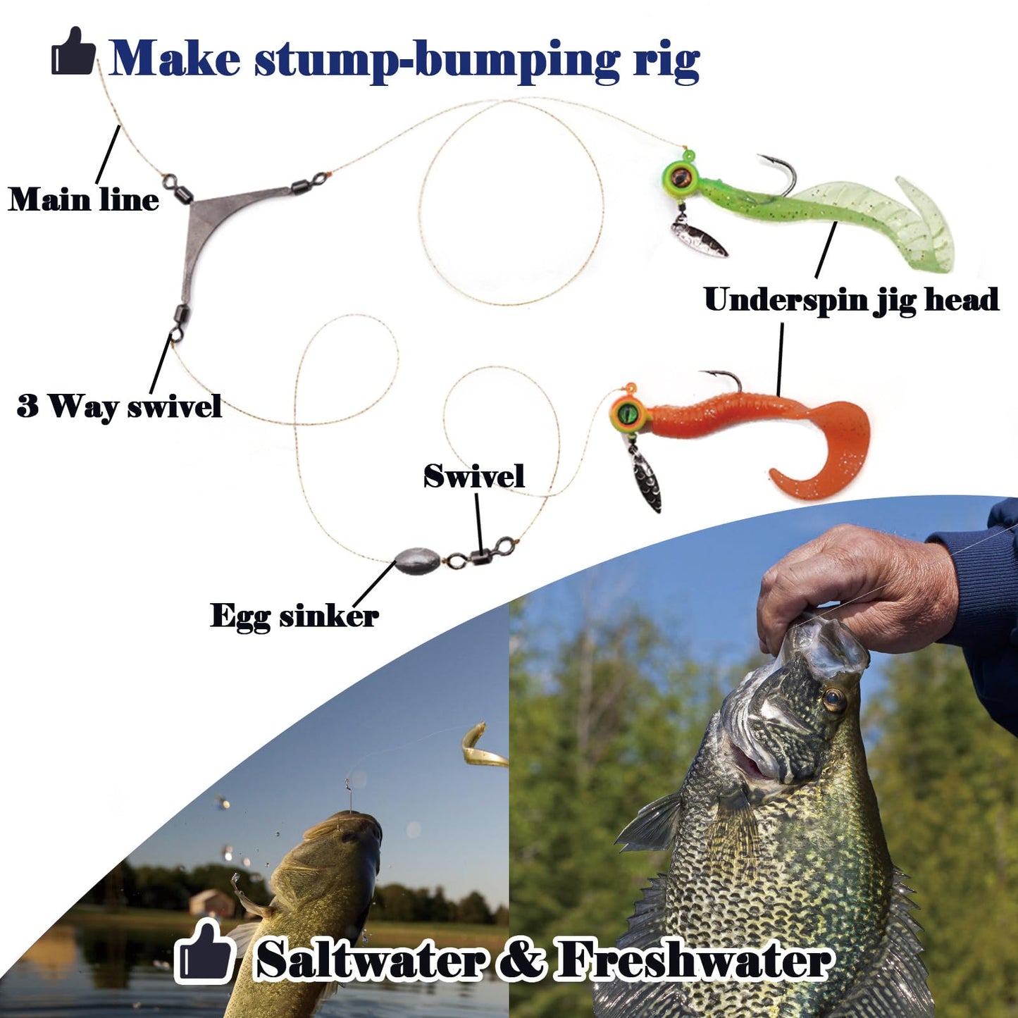 FishTrip Jig Heads Hooks with Spinner - 10Pcs Underspin Crappie Fishing Jighead with Willow Blade for Saltwater Freshwater 1/16oz,1/8oz,3/16oz,1/4oz