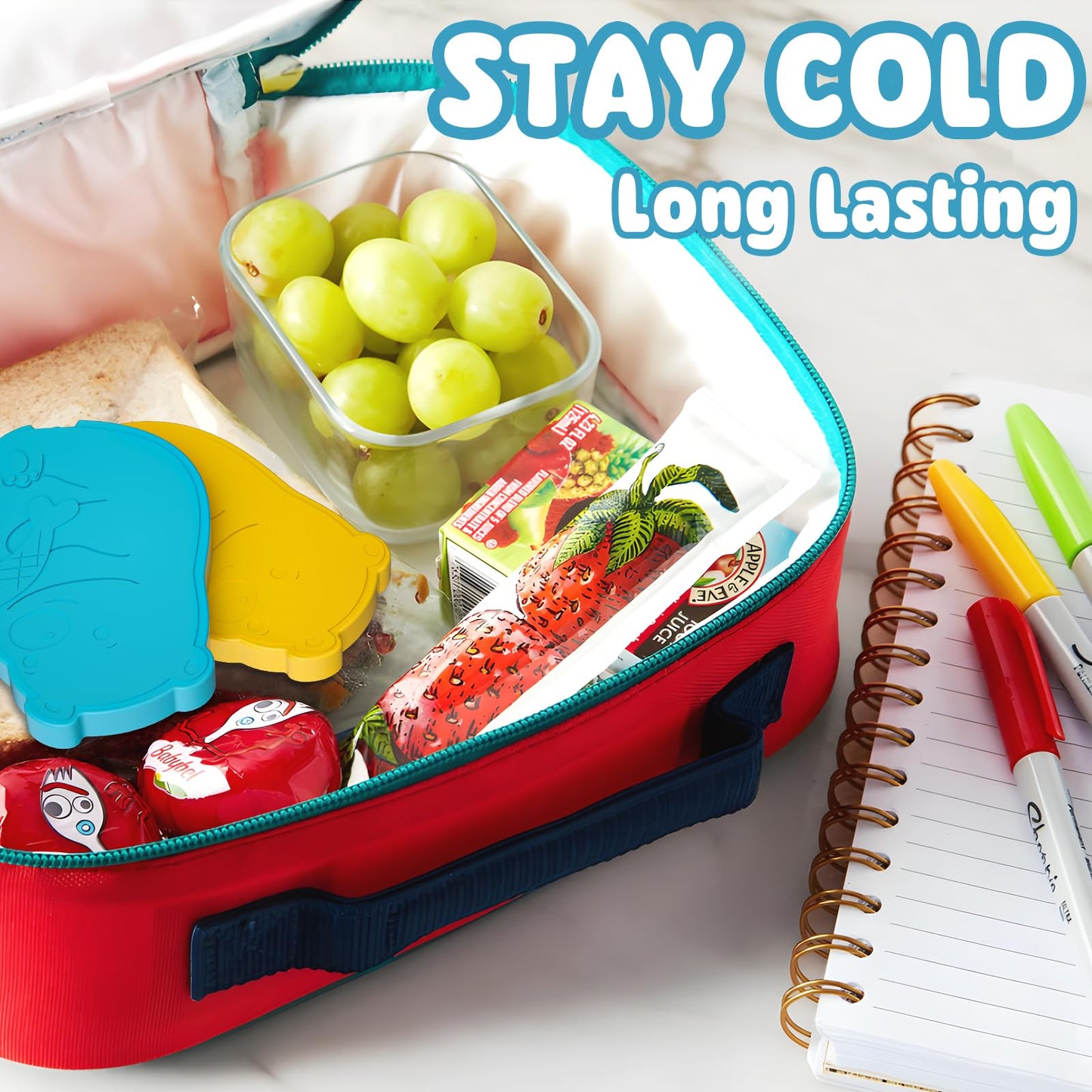 HiYZ Polarbear Ice Packs for Lunch Boxes - Reusable Kids Ice Packs - Quick Freeze, Space Saving, Long-Lasting Cooler for Lunch Box, Thin Ice Packs Ideal for Travel, Picnics, and School