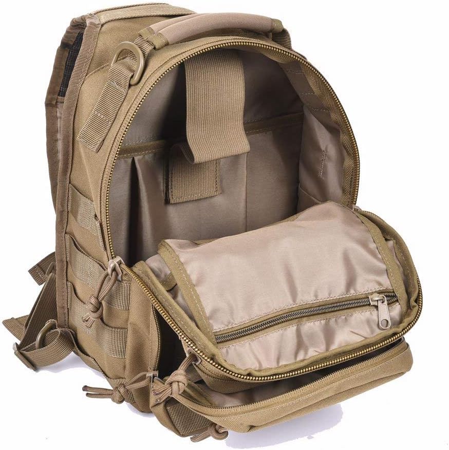 REEBOW GEAR Tactical Sling Backpack Rover Shoulder Sling Pack (Black)