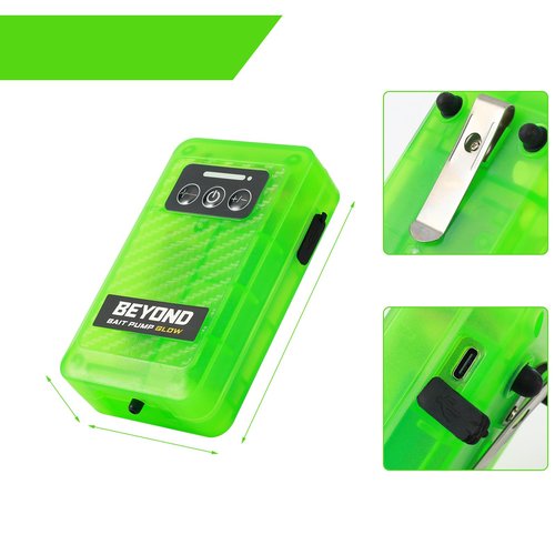 Beyond Bait Pump Rechargeable Aerator - Portable Glow in The Dark Bubbler – 4 Speed Portable Live Bait Aerator with XL Air Stone – Water-Resistant, Keeps Your Bait Alive Longer
