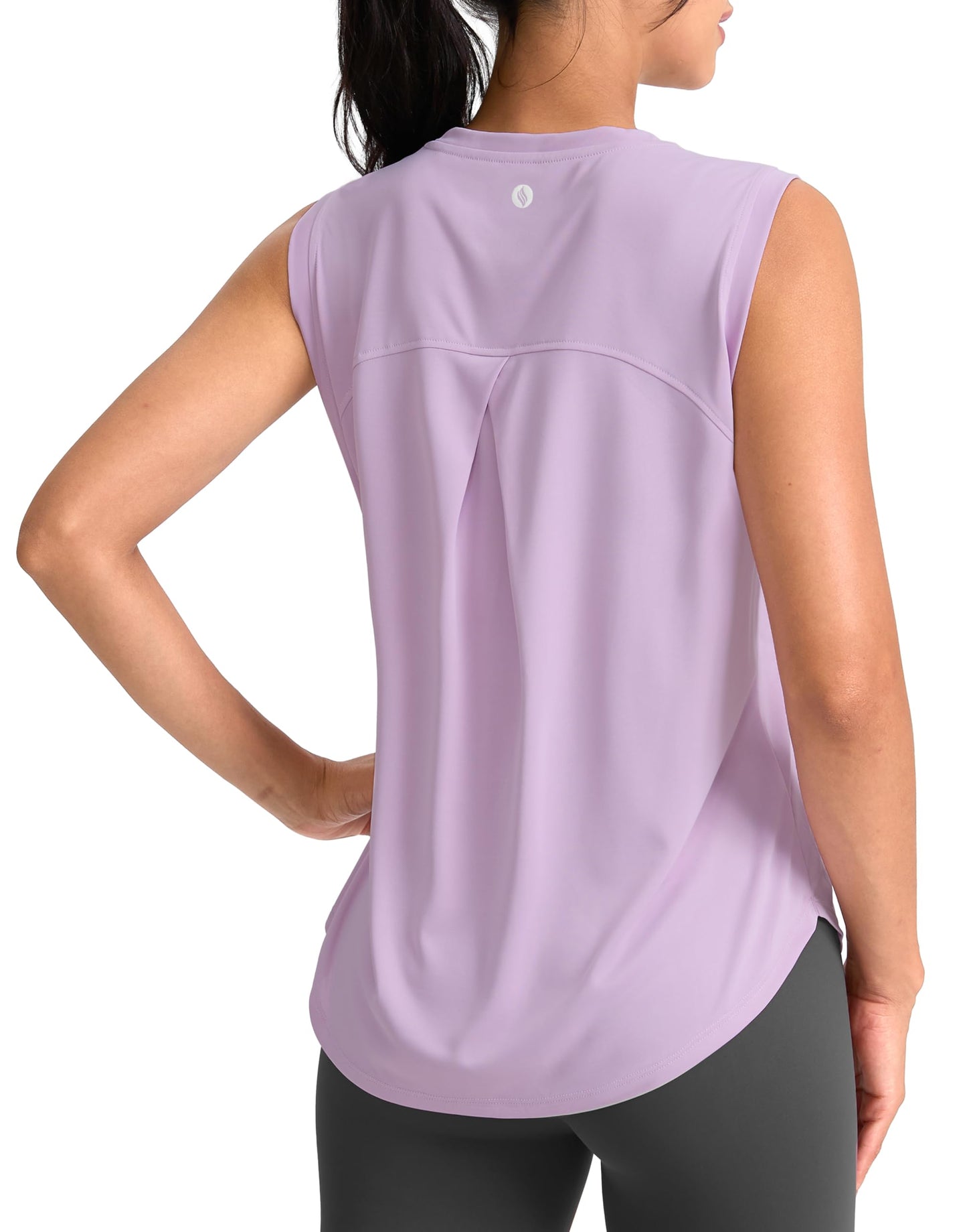 SANTINY Women's Sleeveless Workout Tops Breathable Lightweight Active Tennis Yoga Shirts Athletic Running Tank Tops for Women (Purple_M)