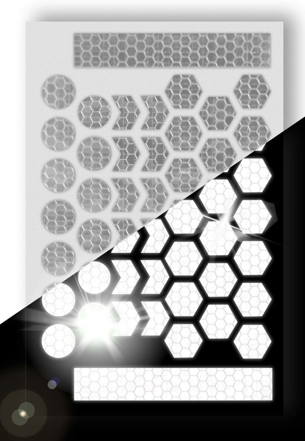 330 Reflective Stickers for Hard Surfaces Oval 5 Pack - Bicycle Frame, Helmet, Stroller, Scooter, Pedals - 5 Sheets - 3.5 x 5.5 Inch Sheet - 150 Retro Reflective Stickers 330 Candle Power