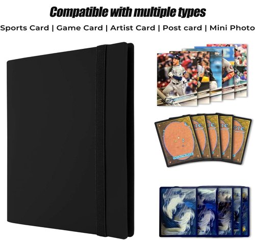 CTPOKO Trading Card Binder, 9-Pocket Sports Card Album Holder for TCG, MTG, Yugioh, Football, Basketball, Hockey and Baseball Cards - 30 Pages, 540 Card Capacity - Black