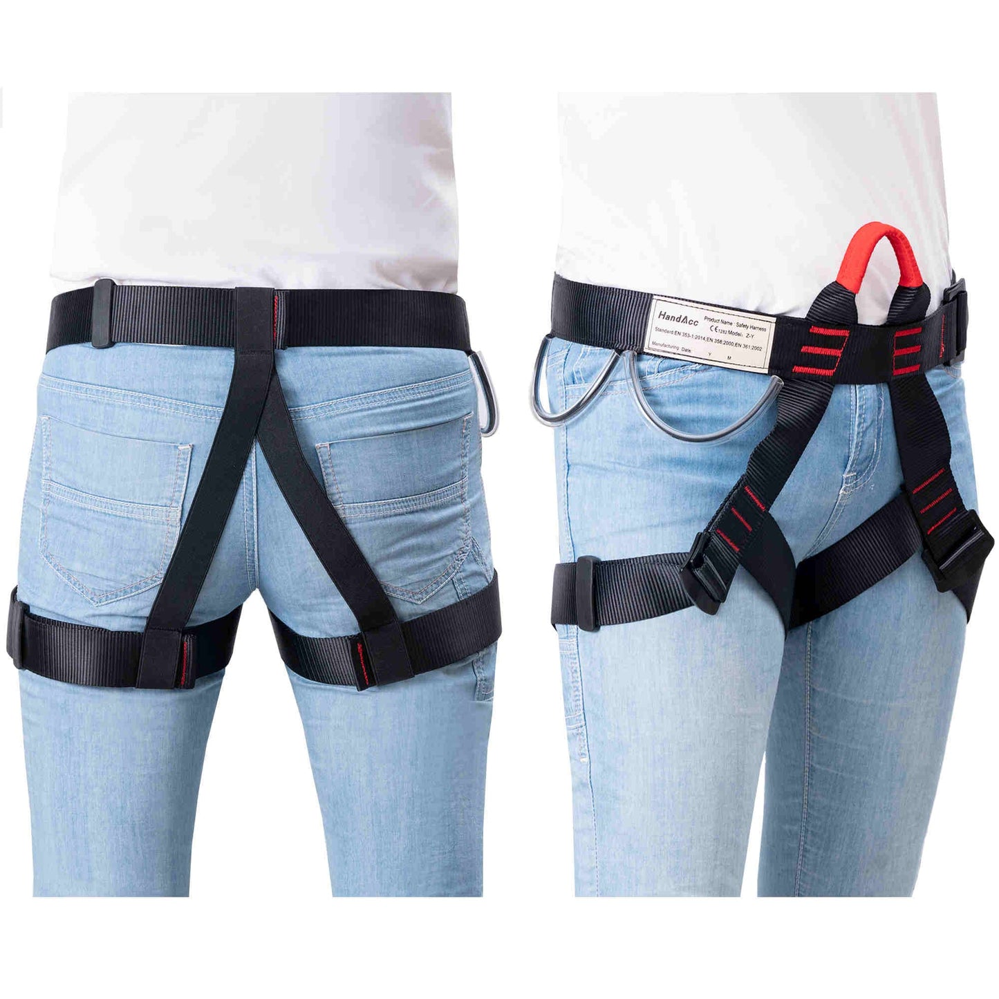 HandAcc Climbing belts, Rock Climbing belt, Safety Belts for Rappelling Fire Rescuing Tree Climbing, Half Body belt for Women Man and Novice