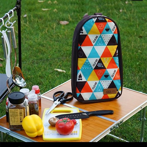 OHAOLYLE Camping Utensils Organizer Bag Travel Cooking Storage Bag Large Capacity Flatware Cutlery Bag Wash Bag for Travel Picnic BBQ