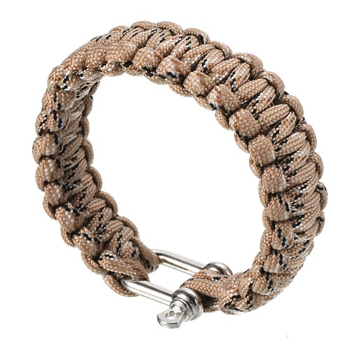PATIKIL Survival Paracord Wristband, Braided Wristbands Party Favors Camping Gifts Outdoor Wraps for Men, Khaki