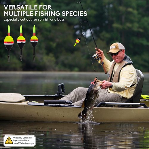 QualyQualy 4PCS Lighted Slip Bobbers Fishing Floats Glow in The Dark Spring Bobber for Crappie Walleyes Fishing