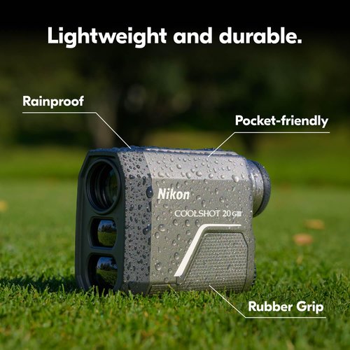 Nikon COOLSHOT 20 GIII Golf Rangefinder | Rainproof Laser rangefinder with Locked On Quake and 5 Year Warranty | Official Nikon USA Model