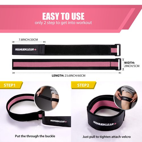 MANUEKLEAR Blood Flow Restriction Bands for Women Glutes Leg, Booty Bands for Women Butt Lift, BFR Occlusion Thigh Bands for Workout Squat Hip Building