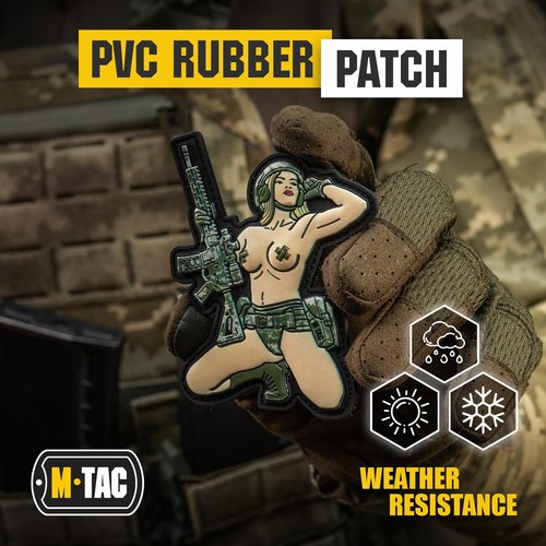 M-Tac Morale Patch Tactical Girl - PVC Tactical Military Patch with Hook Fastener Backing - Patches for Vest, Backpacks, Hats (Tattoo 5)