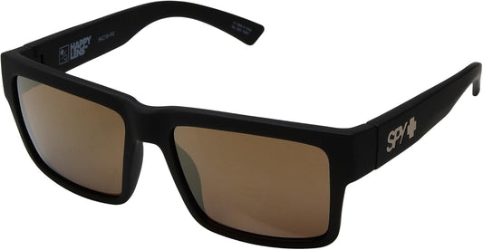 Spy Optic Montana Sunglasses Matte Black w/Happy Bronze with Gold Mirror Lens + Sticker