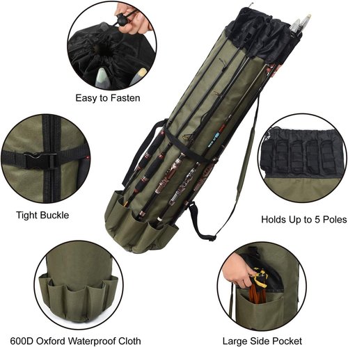LEADALLWAY Fishing Chair with Cooler Bag and Fishing Rod Bag