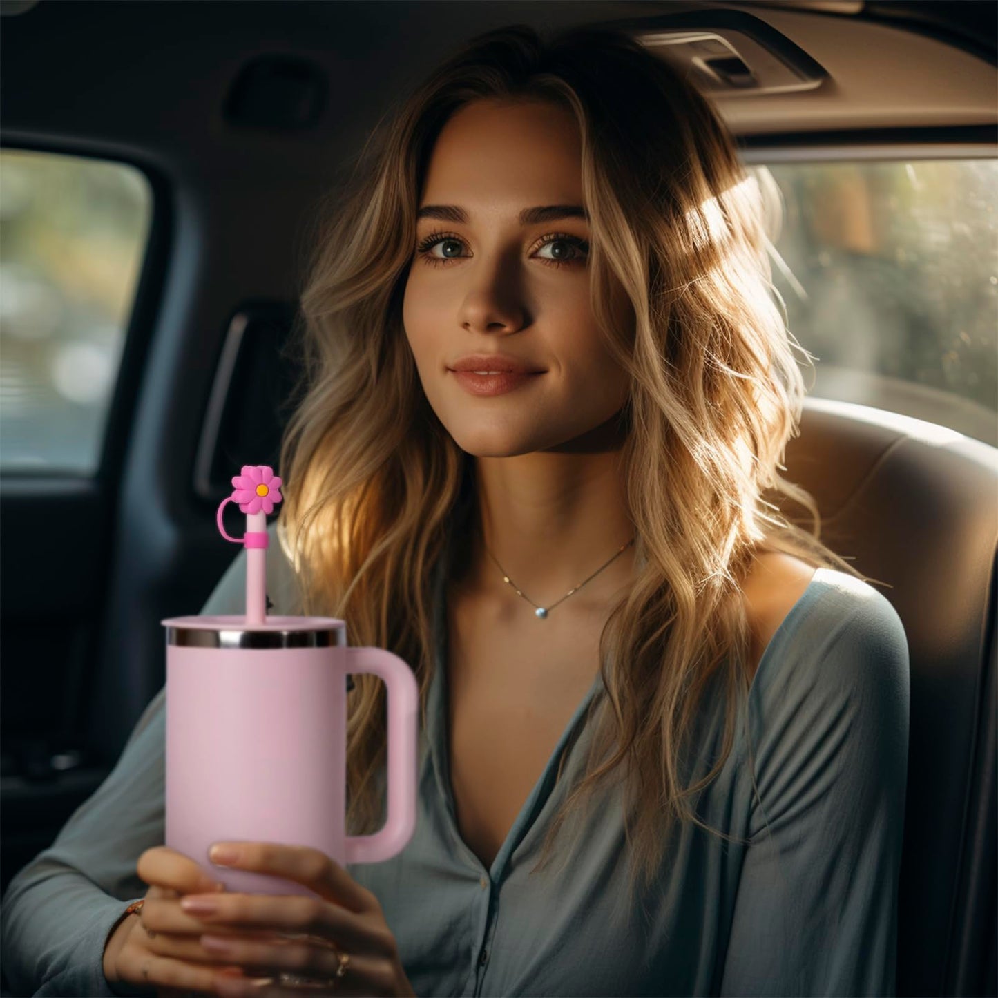 Jetstop 0.4-inch Straw Cover Cap for Hydro flask tumblers - Dust Proof 10mm Silicone Toppers compatible with Hydroflask Press-in Straw Lid (Mix, 12 pcs)