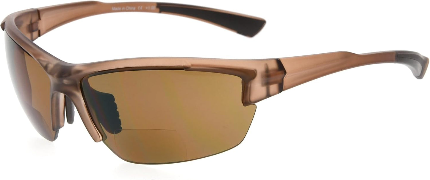 Eyekepper TR90 Frame Bifocal Sports Sunglasses Baseball Running Fishing Driving Golf Softball Hiking Sunshine Readers