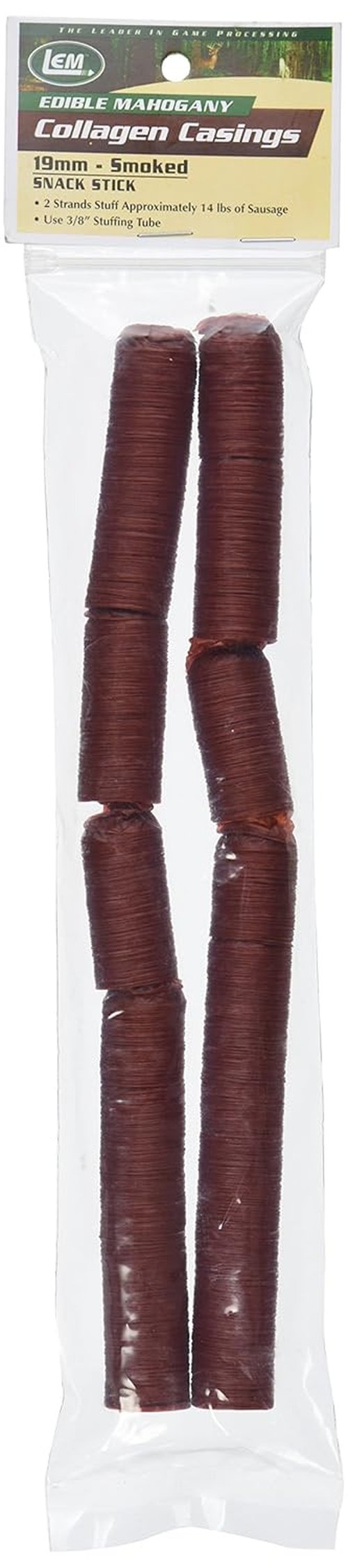 LEM Products Mahogany Fibrous Casings, 2 ½ Inches x 20 Inches, Non-Edible Sausage Casings, Stuffs Approximately 3 Pounds Per Casing, Great for Summer Sausage, Pepperoni, and Salami, 25 Count Pack