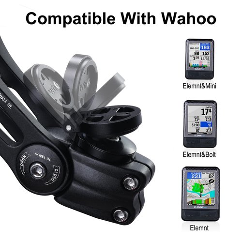 KREMORV Bike Stem Mount Adjustable Bicycle Computer Mount for Wahoo Elemnt Bolt and Mini, Black