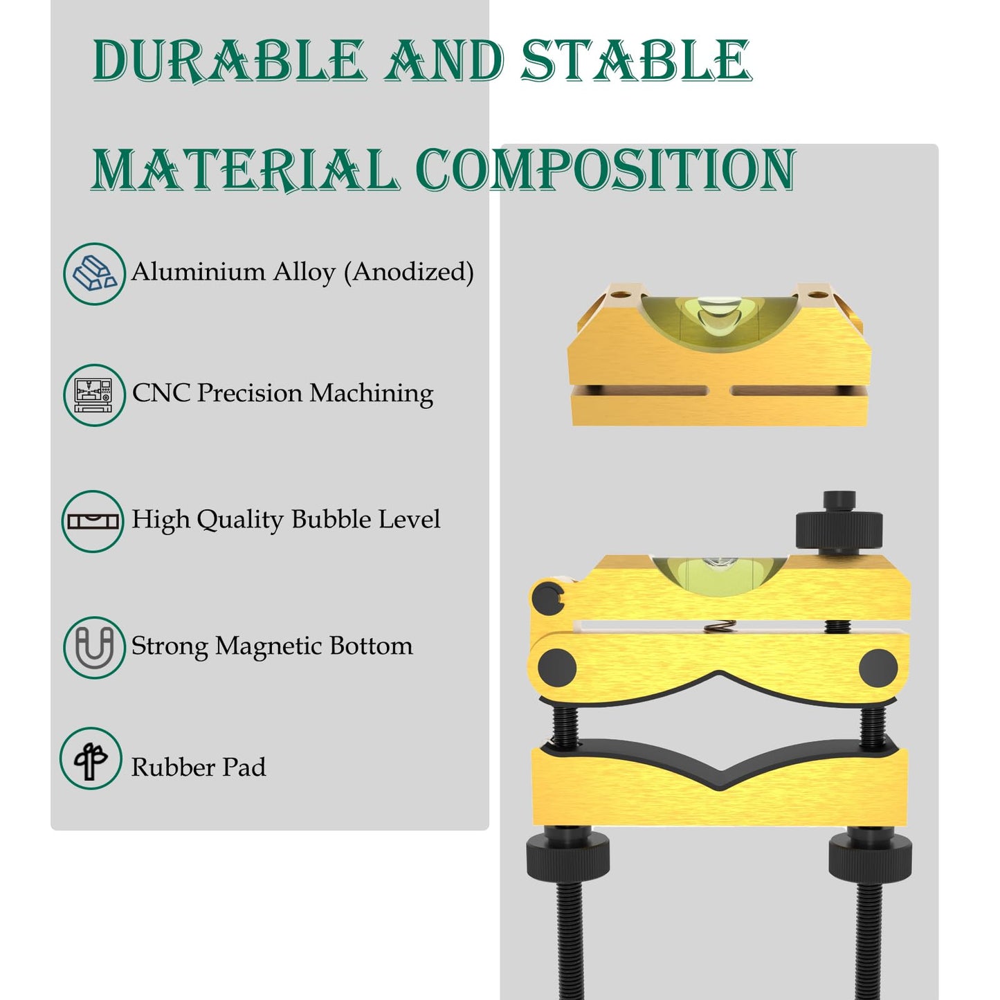 FTKSIADJ Scope leveling kit with high-precision bubble clip, magnetic universal leveling tool, compact storage case with storage case for equipment and maintenance