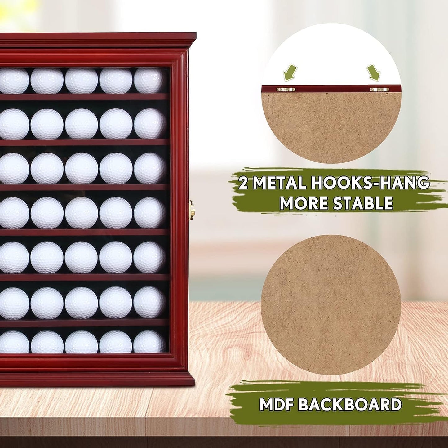 Exquisite Acid League Golf Ball Display Case Wall Mount - Premium Lockable Golf Ball Case & Holder for Collectors, Ideal Hole in One Display Case & Golf Gear for Men - Perfect Golf Office Decor