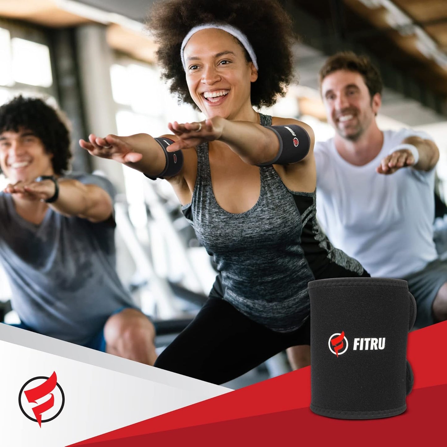 Fitru Premium Arm Trimmers for Men & Women | Sauna Arm Wraps for Flabby Arms Increasing Heat & Sweat During Exercise