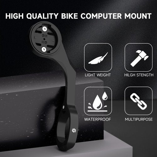 Bike Computer Mount for Garmin - Out Front Combo Mount for Wahoo Elemnt Bolt Roam Mini, Extended Mount for Bryton Cateye GoPro and Flashlight - Bike Handlebar 24.5mm 31.8mm