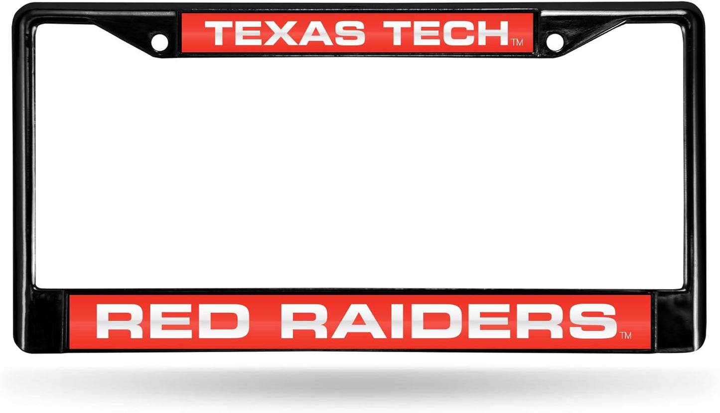 Rico Industries NCAA Black Laser Cut Chrome Frame 12" x 6" Black Laser Cut Chrome Frame - Car/Truck/SUV Automobile Accessory