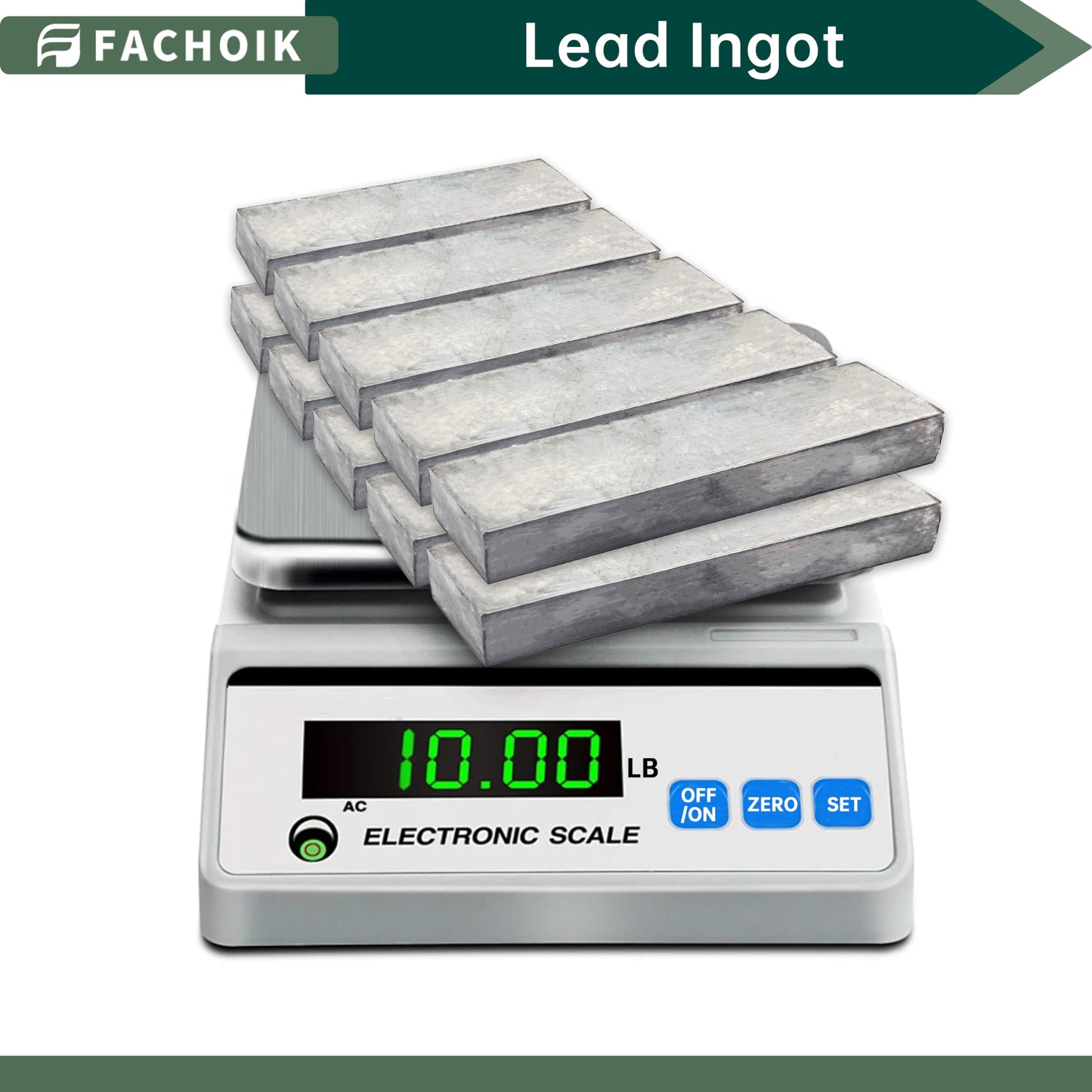 Fachoik Pure Soft Lead Ingots (99.9% Pure) for Casting of Fishing sinkers and Weights (10, Pounds)
