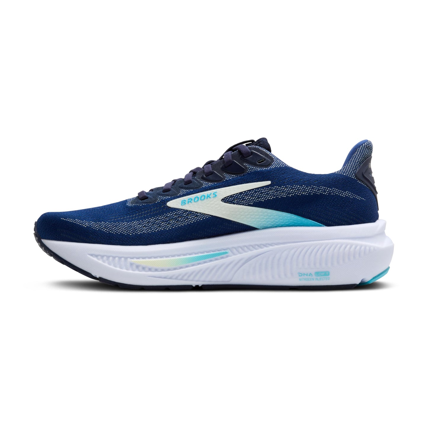 Brooks Women’s Ghost 17 Neutral Running Shoe - Navy/Green/Turquoise - 9 Medium