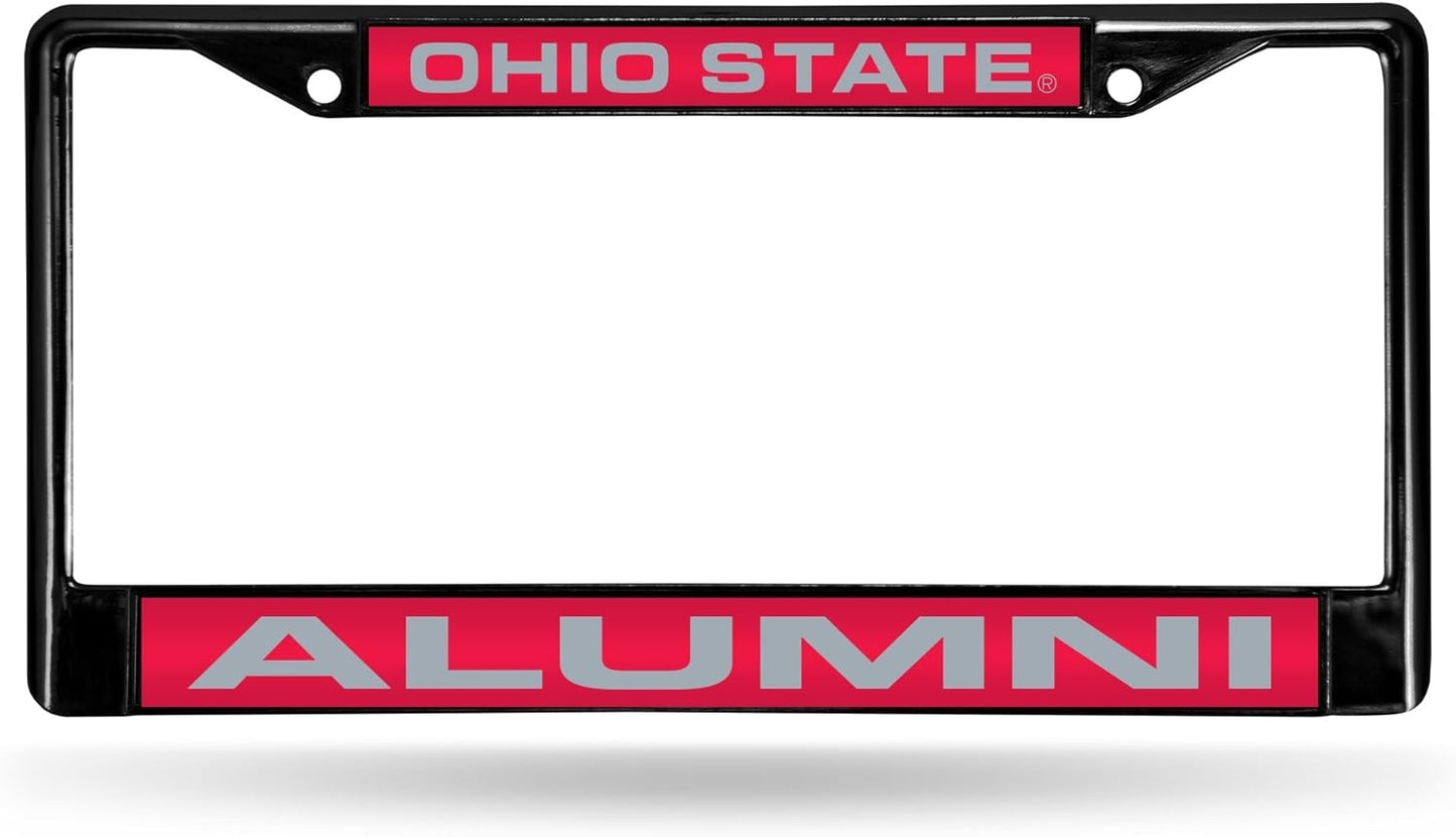 Rico Industries NCAA Black Laser Cut Chrome Frame 12" x 6" Black Laser Cut Chrome Frame - Car/Truck/SUV Automobile Accessory