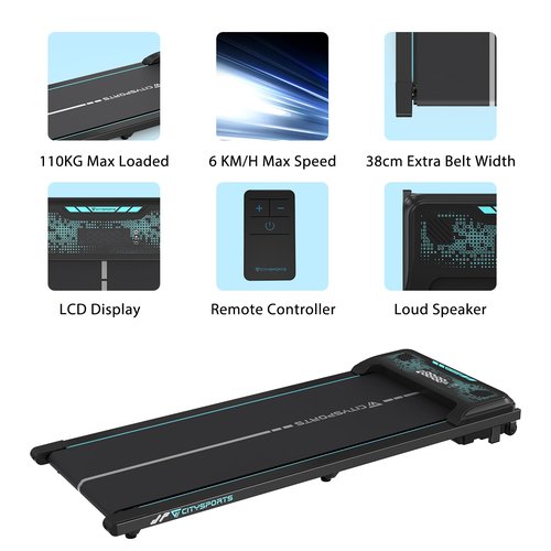 CITYSPORTS Treadmill Under Desk, Walking Pad Treadmill, Treadmill Ultra Slim & Portable for Home (Green&Black)
