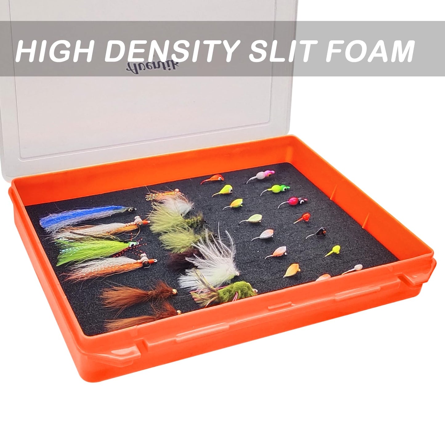 Aventik Fishing Tackle Box Slit Foam Case Jig Box Head Hooks Spinners Spoons Storage Tackle Tray (Orange-3501lure box)