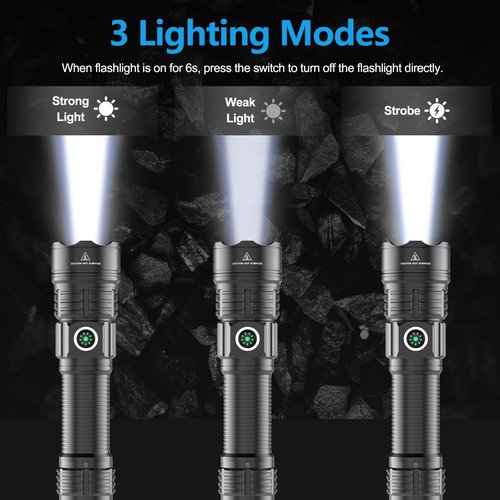 WINDFIRE Picatinny Tactical Flashlight Rechargeable LED Weapon Lights Super Bright 3 Modes 250 Yards Long Range Flashlights Rifle Light with Rail Mount, Remote Pressure Switch