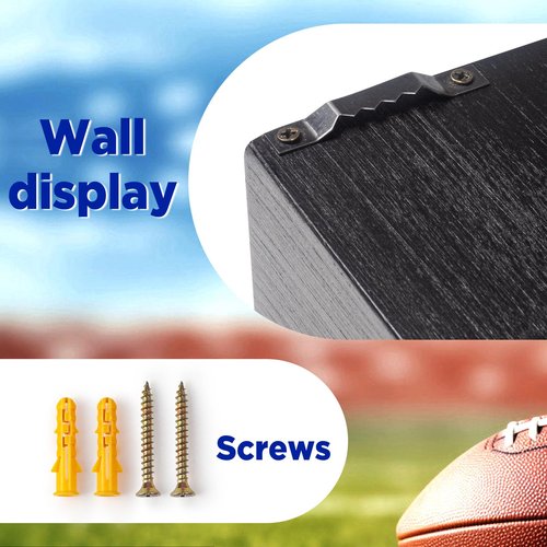 CollectHall Championship Ring Display Case, 16 Ring Posts, 10x12 Shadow Box, Baseball Ring Holder, Wall Mount, Black