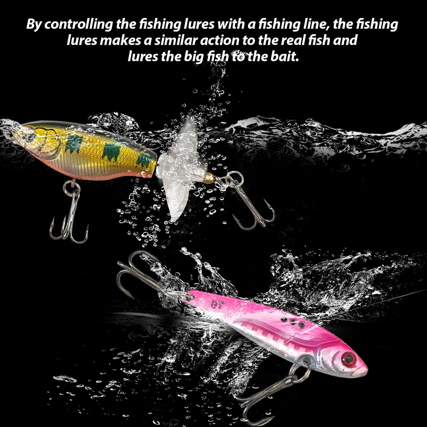 Fishing Lures Kit, 10 PCS Top Water Fishing Lures with Propeller, Soft Plastic Fishing Hooks for Freshwater or Saltwater, 6g and 7g