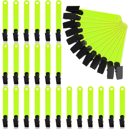 Leitee Trail Markers Reflective Tree Tacks Hunting Reflector Tacks Trail Marking Ribbon with Clips for Hiking Hunting Outdoor (Fluorescent Yellow,24 Pcs)