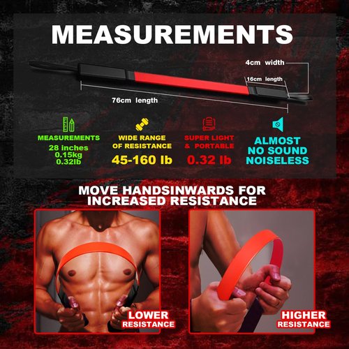 Power Twister Bar, Arm Workout Equipment, Chest Exerciser for Men Women, Rrm Strength Training Stick, Upper Body Exercise for Chest, Shoulder, Forearm, Biceps and Arm Trainer